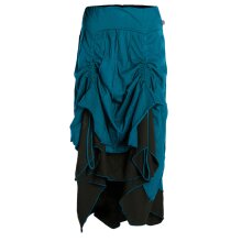 Vishes - Langer Damen Rock Lang Längenverstellbar zum Hochschieben Raffen türkis 38