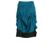 Vishes - Langer Damen Rock Lang Längenverstellbar zum Hochschieben Raffen türkis 46