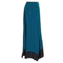 Vishes - Langer Damen Rock Lang Längenverstellbar zum Hochschieben Raffen türkis 46