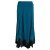Vishes - Langer Damen Rock Lang Längenverstellbar zum Hochschieben Raffen türkis 46