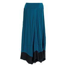 Vishes - Langer Damen Rock Lang Längenverstellbar zum Hochschieben Raffen türkis 48