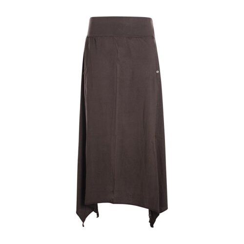 Vishes Damen A-Linie Rock Baumwolle Vintage, Retro breiter Bund mit Kordel-Zug braun 44