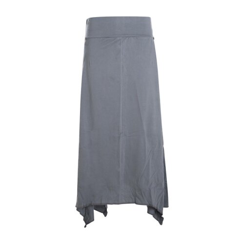 Vishes Damen A-Linie Rock Baumwolle Vintage, Retro breiter Bund mit Kordel-Zug grau 42-44