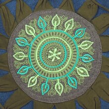 Vishes Damen Umhängetasche Stoff Beuteltasche Schulter Taschen Yogi Bag Baumwolltasche Mandala olive