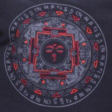 Vishes Damen Umhängetasche Stoff Beuteltasche Schulter Taschen Yogi Bag Baumwolltasche Mandala Om schwarz