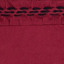 Vishes Damen Goa Elfenrock Zipfelrock Baumwollrock Rock Patchwork Seitentasche dunkelrot 42