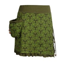 Vishes Asymmetrischer Damen Rock aus Baumwolle zum Überziehen olive 42-44