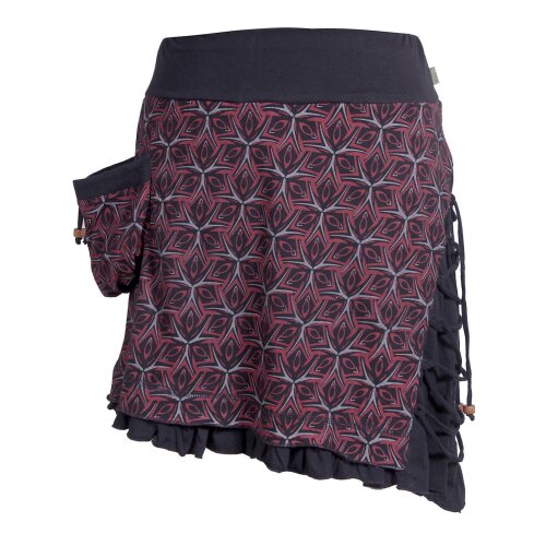 Vishes Asymmetrischer Damen Rock aus Baumwolle zum Überziehen schwarz 42-44