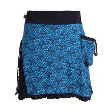 Vishes Asymmetrischer Damen Rock aus Baumwolle zum Überziehen türkis 40