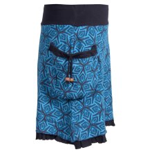 Vishes Asymmetrischer Damen Rock aus Baumwolle zum Überziehen türkis 40