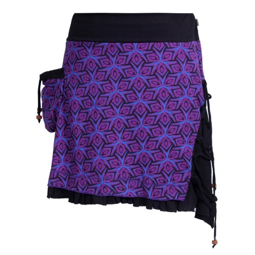 Vishes Asymmetrischer Damen Rock aus Baumwolle zum Überziehen violett 38