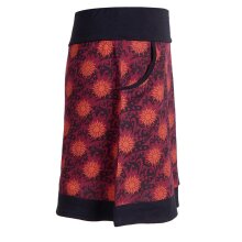 Vishes Damen Baumwoll-Rock 80er Jahre Retro Muster bedruckt Taschen dunkelrot 40