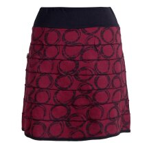 Vishes Kurzer Damen Minirock mit Taschen und Patchwork-Streifen Kreise dunkelrot 34