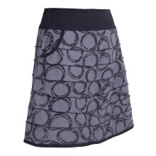 Vishes Kurzer Damen Minirock mit Taschen und Patchwork-Streifen Kreise grau 34