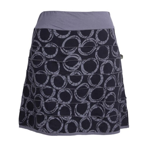 Vishes Kurzer Damen Minirock mit Taschen und Patchwork-Streifen Kreise schwarz 34