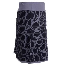 Vishes Kurzer Damen Minirock mit Taschen und Patchwork-Streifen Kreise schwarz 38-40