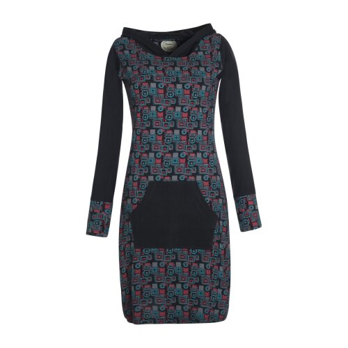 Vishes Langarm Damen Kleid Jerseykleid Sweatkleid Strickkleid schwarz 48