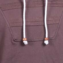 Vishes - Herren Langarm Hoodie Sweater Warm Kapuze Kangurutasche Baumwolle braun 54