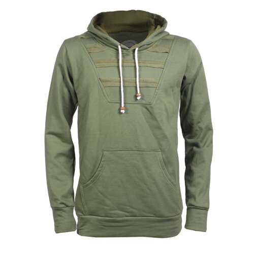 Vishes - Herren Langarm Hoodie Sweater Warm Kapuze Kangurutasche Baumwolle olive 56