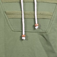 Vishes - Herren Langarm Hoodie Sweater Warm Kapuze Kangurutasche Baumwolle olive 56