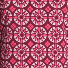 Vishes Langarm Damen Shirt Kleid Schalkragen Bedruckt 70er 80er Retro dunkelrot 44