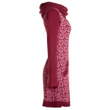 Vishes Langarm Damen Shirt Kleid Schalkragen Bedruckt 70er 80er Retro dunkelrot 44