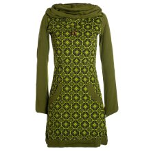 Vishes Langarm Damen Shirt Kleid Schalkragen Bedruckt...