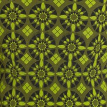 Vishes Langarm Damen Shirt Kleid Schalkragen Bedruckt 70er 80er Retro olive 42