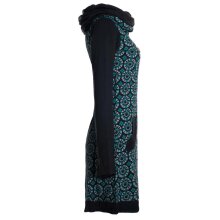 Vishes Langarm Damen Shirt Kleid Schalkragen Bedruckt 70er 80er Retro schwarz 38