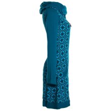 Vishes Langarm Damen Shirt Kleid Schalkragen Bedruckt 70er 80er Retro türkis 38