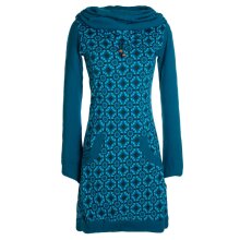 Vishes Langarm Damen Shirt Kleid Schalkragen Bedruckt...