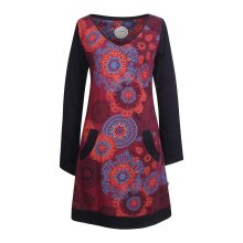 Vishes - Langarm Damen Lagen-Look Jersey-Kleid Mandalas...