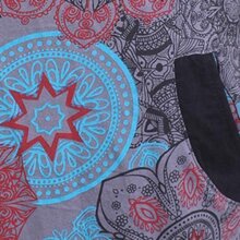 Vishes - Langarm Damen Lagen-Look Jersey-Kleid Mandalas V-Ausschnitt grau 38