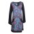 Vishes - Langarm Damen Lagen-Look Jersey-Kleid Mandalas V-Ausschnitt grau 44