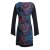 Vishes - Langarm Damen Lagen-Look Jersey-Kleid Mandalas V-Ausschnitt schwarz 36