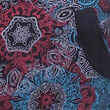 Vishes - Langarm Damen Lagen-Look Jersey-Kleid Mandalas V-Ausschnitt schwarz 46