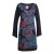 Vishes - Langarm Damen Lagen-Look Jersey-Kleid Mandalas V-Ausschnitt schwarz 48
