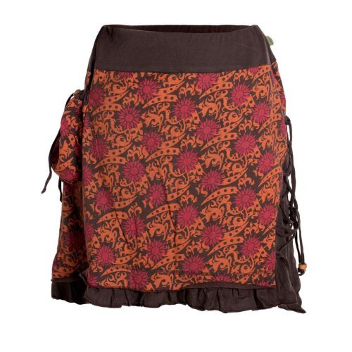 Vishes - Asymmetrischer Baumwollrock zum Überziehen braun 40