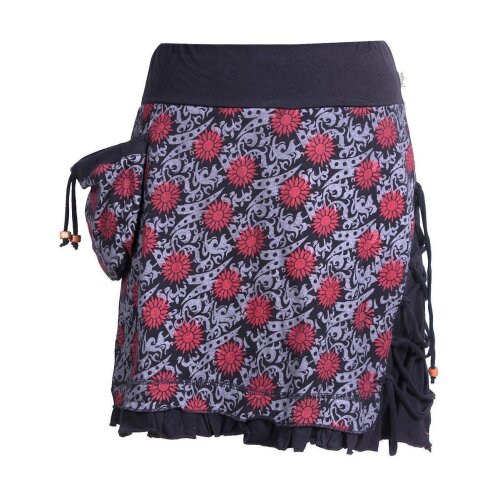 Vishes - Asymmetrischer Baumwollrock zum Überziehen schwarz 32