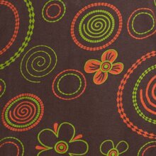 Vishes Langarm Damen Shirt Kleid Blumenkleid Hippie Bedruckt 70er 80er braun 36