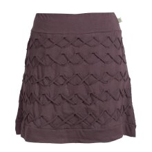 Vishes - Kurzer Damen Rock aus Baumwolle zum Überziehen mit Gummibund braun 38