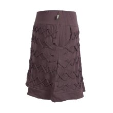 Vishes - Kurzer Damen Rock aus Baumwolle zum Überziehen mit Gummibund braun 38