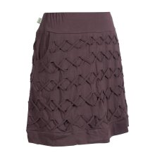 Vishes - Kurzer Damen Rock aus Baumwolle zum Überziehen mit Gummibund braun 38