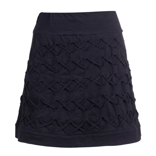 Vishes - Kurzer Damen Rock aus Baumwolle zum Überziehen mit Gummibund schwarz 42