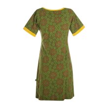 Vishes kurzarm Damen Hippie T-Shirt Kleid Tunika Jerseykleid Baumwolle olive 46-48