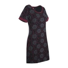 Vishes kurzarm Damen Hippie T-Shirt Kleid Tunika Jerseykleid Baumwolle schwarz 46-48