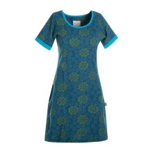 Vishes kurzarm Damen Hippie T-Shirt Kleid Tunika Jerseykleid Baumwolle türkis 40