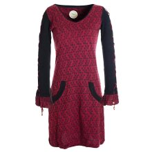 Vishes Damen Blumenkleid Langarm Shirtkleid Baumwollkleid...