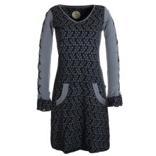 Vishes Damen Blumenkleid Langarm Shirtkleid Baumwollkleid...