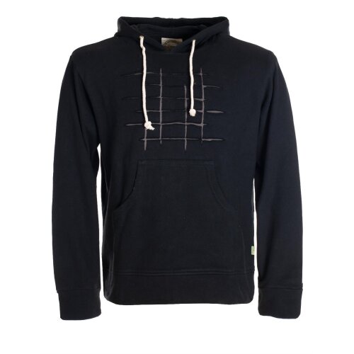 Vishes - Herren Langarm Hoodie Sweater Warm Kapuze Kängurutasche Baumwolle schwarz 50